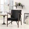 Makeshift Leather Lounge Chair - Walnut, Black - EEI-1663-WAL-BLK