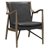 Makeshift Leather Lounge Chair - Walnut, Black - EEI-1663-WAL-BLK