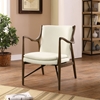 Makeshift Leather Lounge Chair - Walnut, Cream - EEI-1663-WAL-CRM