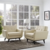 Engage Leather Armchair - Tufted, Beige (Set of 2) - EEI-1665-BEI-SET