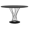 Cyclone Round Dining Table - Wood Top, Black - EEI-1713-BLK