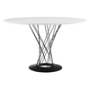 Cyclone Round Dining Table - Wood Top, White - EEI-1713-WHI