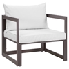 Fortuna 8 Pieces Patio Sectional Sofa Set - White Cushion, Brown Frame - EEI-1736-BRN-WHI-SET