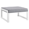 Fortuna 9 Pieces Patio Sectional Sofa Set - White Frame, Gray Cushion - EEI-1734-WHI-GRY-SET