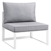 Fortuna 8 Pieces Outdoor Patio Sectional Set - White Frame, Gray Cushion - EEI-1735-WHI-GRY-SET