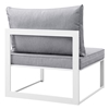 Fortuna 9 Pieces Patio Sectional Sofa Set - White Frame, Gray Cushion - EEI-1734-WHI-GRY-SET