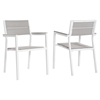 Maine Outdoor Patio Dining Armchair - White, Light Gray (Set of 2) - EEI-1739-WHI-LGR-SET