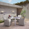 Junction 5 Pieces 40" Outdoor Patio Set - Gray Frame, White Cushion - EEI-1744-GRY-WHI-SET