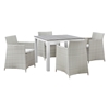 Junction 5 Pieces 40" Outdoor Patio Set - Gray Frame, White Cushion - EEI-1744-GRY-WHI-SET