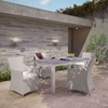 Junction 5 Pieces 63" Outdoor Patio Set - Gray Frame, White Cushion - EEI-1746-GRY-WHI-SET