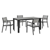 Maine 5 Pieces 63" Outdoor Patio Set - Brown, Gray - EEI-1747-BRN-GRY-SET