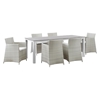 Junction 7 Pieces 80" Outdoor Patio Set - Gray Frame, White Cushion - EEI-1750-GRY-WHI-SET