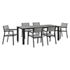 Maine 7 Pieces 80" Outdoor Patio Set - Gray, Brown - EEI-1751-BRN-GRY-SET