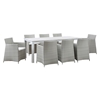 Junction 9 Pieces Outdoor Patio Set - Gray Frame, White Cushion - EEI-1752-GRY-WHI-SET