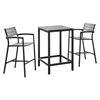 Maine 3 Pieces Outdoor Patio Set - Brown, Gray - EEI-1754-BRN-GRY-SET