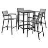 Maine 5 Pieces Outdoor Patio Set - Brown, Gray - EEI-1755-BRN-GRY-SET