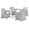 Junction 5 Pieces Outdoor Patio Set - Gray Frame, White Cushion - EEI-1760-GRY-WHI-SET