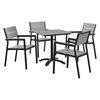 Maine 5 Pieces Outdoor Patio Set - Gray, Brown - EEI-1761-BRN-GRY-SET