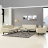 Engage 3 Pieces Leather Sofa Set - Flared Legs, Beige - EEI-1764-BEI-SET