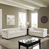 Earl 2 Pieces Fabric Sofa Set - Button Tufted, Turned Legs, Beige - EEI-1780-BEI-SET