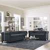 Earl 2 Pieces Fabric Sofa Set - Button Tufted, Turned Legs, Gray - EEI-1780-GRY-SET