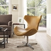 Helm Leatherette Lounge Chair - Tan - EEI-1804-TAN