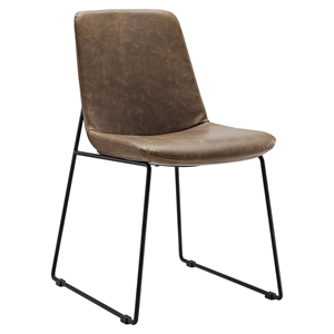 Invite Leatherette Dining Side Chair - Brown 