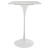 Lippa 28" Artificial Marble Bar Table - White, Square - EEI-1828-WHI