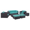 Gather 8 Pieces Outdoor Patio Sofa Set - Rectangle Table - EEI-1835-EXP-SET