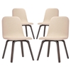 Assert Dining Side Chair - Wood Legs, Walnut, Beige (Set of 4) - EEI-1839-WAL-BEI-SET