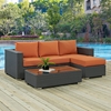 Sojourn 3 Pieces Outdoor Patio Sectional Set - Sunbrella Canvas Tuscan - EEI-1889-CHC-TUS-SET