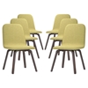 Assert Upholstery Dining Side Chair - Wood Legs, Walnut Green (Set of 6) - EEI-1912-WAL-GRN-SET