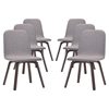 Assert Upholstery Dining Side Chair - Wood Legs, Walnut, Gray (Set of 6) - EEI-1912-WAL-GRY-SET