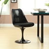 Lippa Saarinen Inspired Black Side Chair - Black Cushions - EEI-205-BLK
