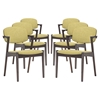 Spunk Dining Armchair - Wood Frame, Upholstery (Set of 6) - EEI-1999-WAL-SET
