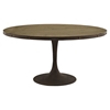 Drive 60" Round Dining Table - Wood Top, Brown - EEI-2005-BRN-SET