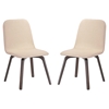 Assert Upholstery Dining Side Chair - Walnut, Beige (Set of 2) - EEI-2026-WAL-BEI-SET