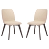 Proclaim Upholstery Dining Side Chair - Walnut, Beige (Set of 2) - EEI-2059-WAL-BEI-SET