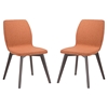 Proclaim Upholstery Dining Side Chair - Walnut, Orange (Set of 2) - EEI-2059-WAL-ORA-SET