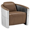 Visibility Leatherette Lounge Chair - Brown - EEI-2071-BRN