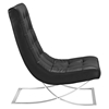 Slope Leatherette Lounge Chair - Tufted, Black - EEI-2076-BLK