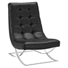 Slope Leatherette Lounge Chair - Tufted, Black - EEI-2076-BLK