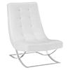 Slope Leatherette Lounge Chair - Tufted, White - EEI-2076-WHI