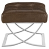 Slope Leatherette Ottoman - Tufted, Brown - EEI-2078-BRN