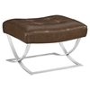 Slope Leatherette Ottoman - Tufted, Brown - EEI-2078-BRN