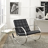 Gravitas Leatherette Lounge Chair - Black - EEI-2084-BLK