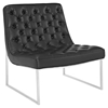 Ibiza Memory Foam Lounge Chair - Button Tufted, Leatherette, Black - EEI-2089-BLK