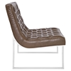 Ibiza Memory Foam Lounge Chair - Button Tufted, Leatherette, Brown - EEI-2089-BRN