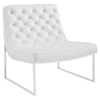Ibiza Memory Foam Lounge Chair - Button Tufted, Leatherette, White - EEI-2089-WHI