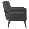 Sheer Fabric Armchair - Button Tufted, Gray - EEI-2142-GRY
